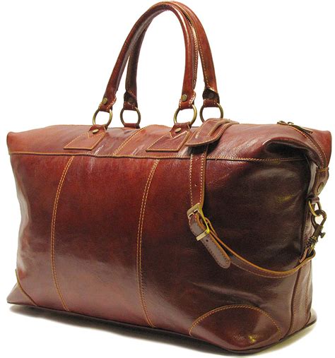 italian leather duffle bag.